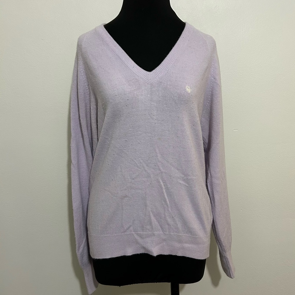 Vintage 90s 80s lilac Dior V-neck sweater size small